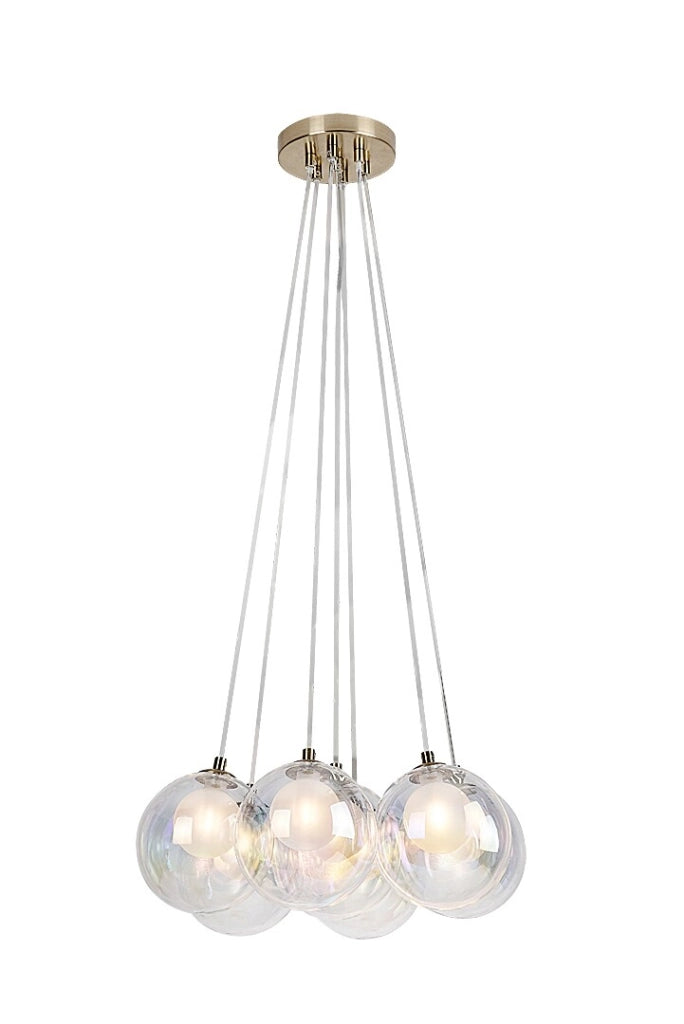 Lampada a sospensione Rabalux Rosehip 7xG9 vetro multicolor