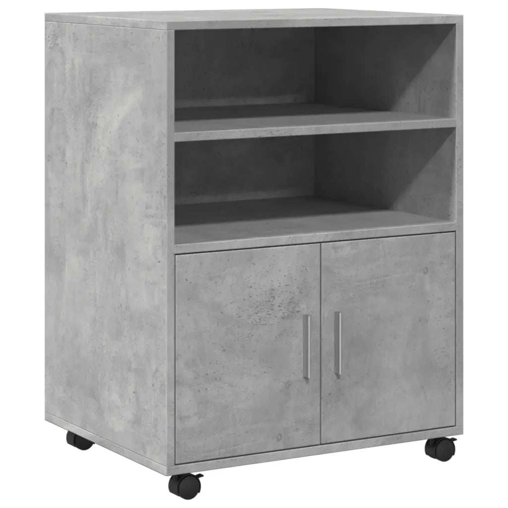 Mobiletto con Ruote Grigio Cemento 60x48x81 cm in Truciolato CFW9238888