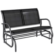 Divanetto da Giardino 2 Posti ¨C Minimal ¨C Nero, Textilene, Metallo