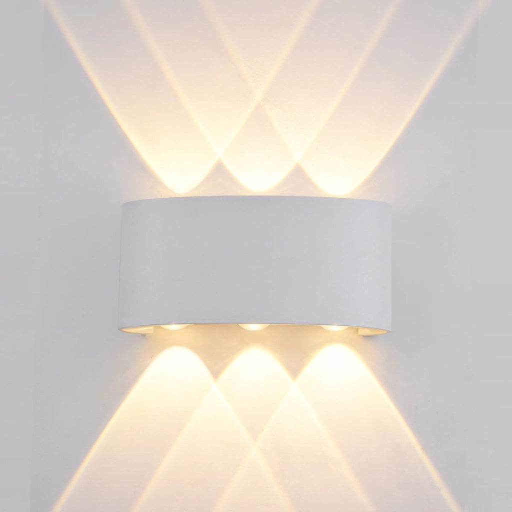 Applique esterna Italux Ortelo bianca LED 6W IP54 3 luci