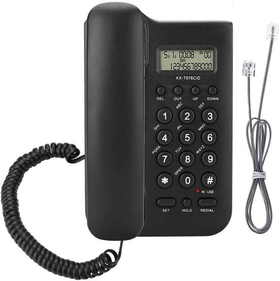 Telefono Desktop con Display e Sostegno alla Parete - FSK/DTMF - Risparmio Energetico