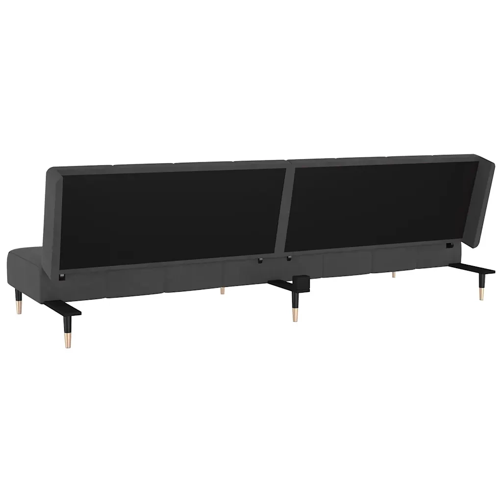 Divano Letto a 2 Posti-Sofa Letto 2 Posti-Daybed Grigio Scuro in Velluto 905076