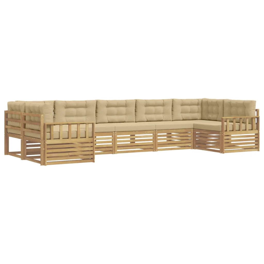 Set di divani da esterno 7 pz Bianco e Beige 3391078