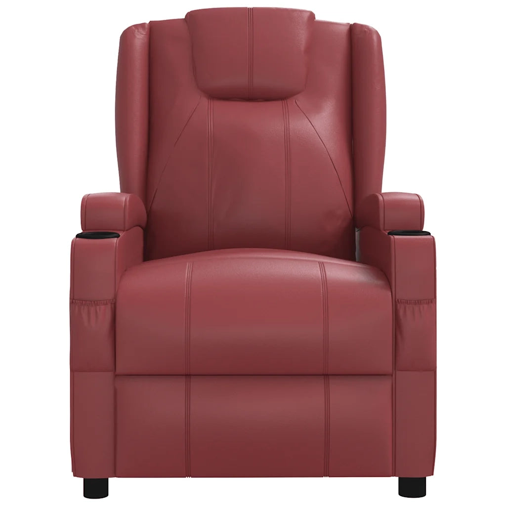 Poltrona Massaggiante Rosso Vino in Similpelle 321315