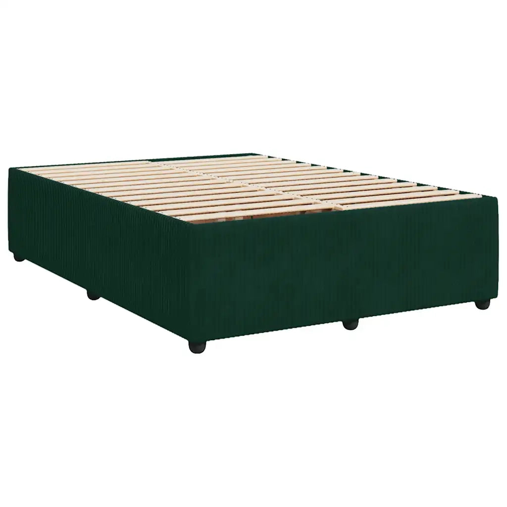 Giroletto a Molle con Materasso Verde Scuro 160x200 cm Velluto 3294691