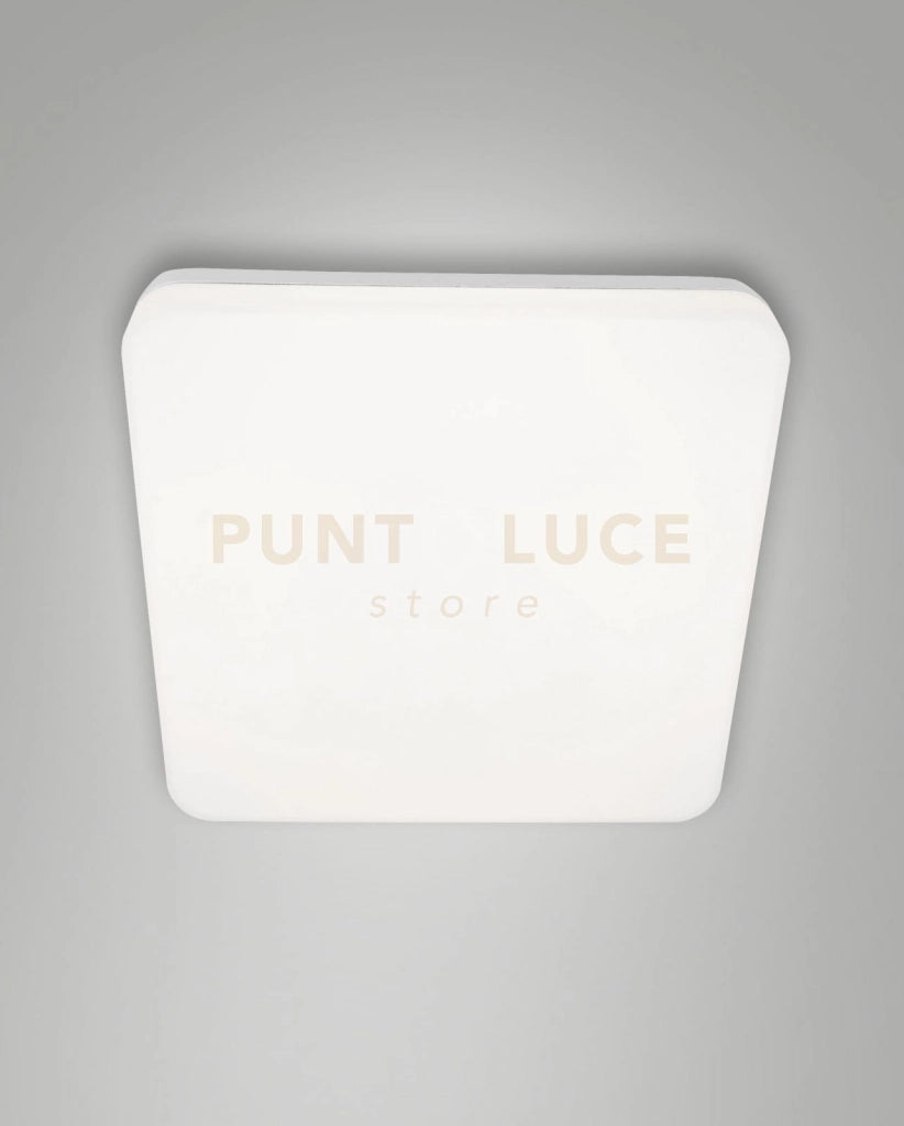 FOLK  PLAFONIERA BIANCA L.28X28CM A LED 27W 3000K 2500LM IP65 C/SENSENSORE
