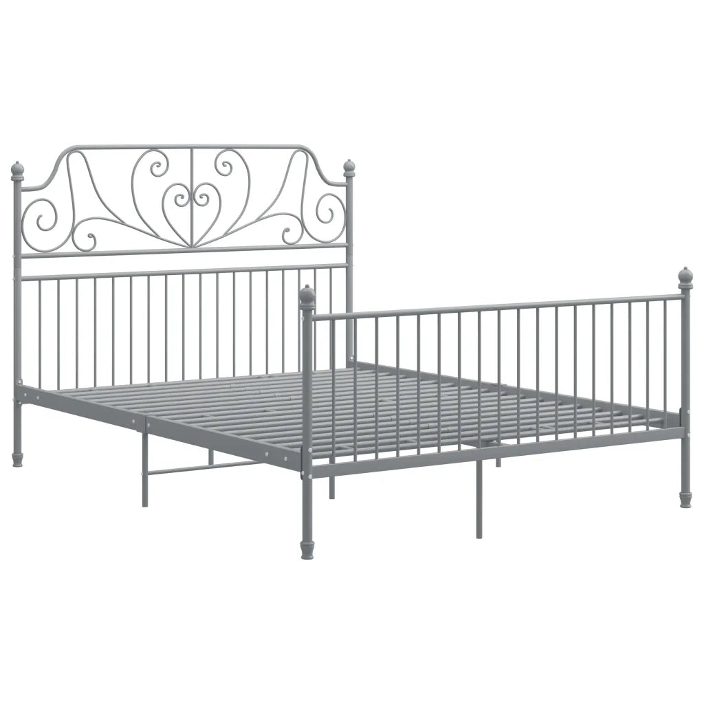 Giroletto-Struttura Letto Grigio in Metallo 160x200 cm 572658