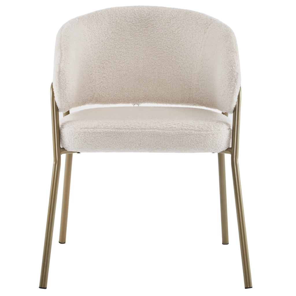 Sedia da Pranzo in Velluto Bianco con Gambe Oro ¨C MINIMAL ¨C Set 4 Pezzi