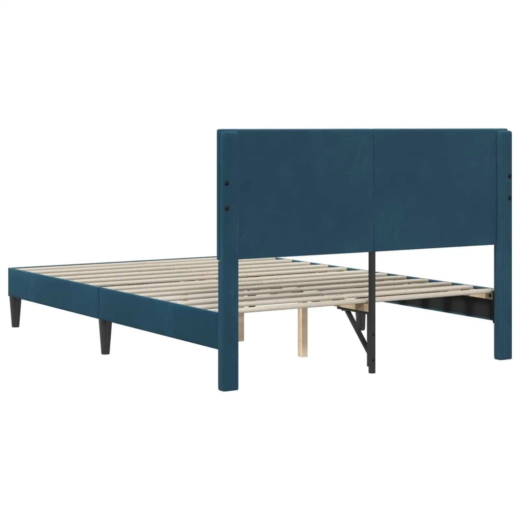 Struttura del letto con testiera-Giroletto Blu 140 x 200 cm Velluto 960058