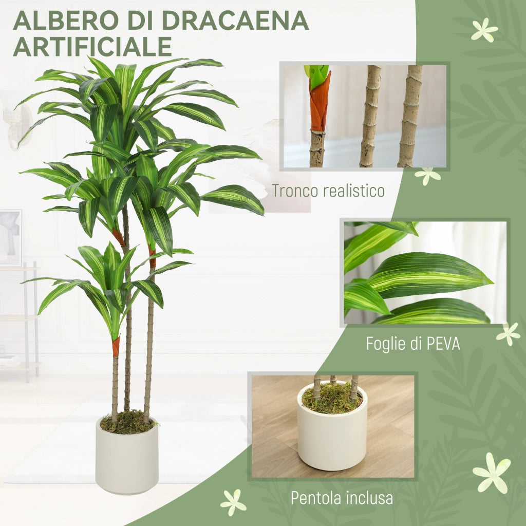 Pianta Artificiale Dracena ¨C Xylo ¨C Verde PEVA 60x40x120 cm