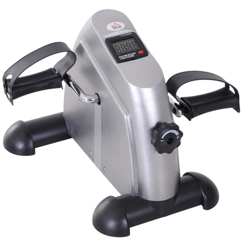 Mini Pedaliera da Allenamento ¨C Xylo ¨C LCD, Resistenza Regolabile, 35x40x31cm, Argento