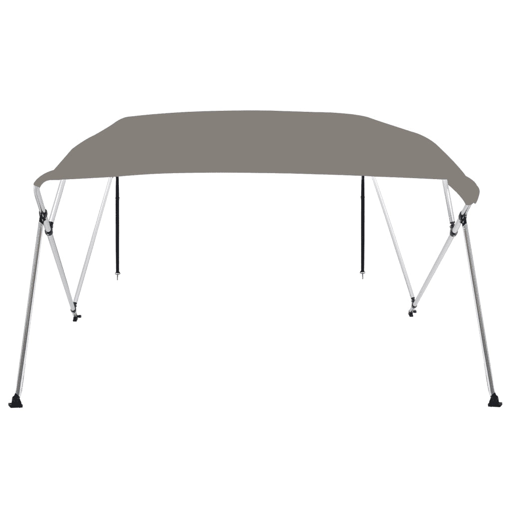 Bimini di Prua con Tendalino 4 Archi-Tenda da Sole per Bimini di Prua Grigio 243x180x137 cm