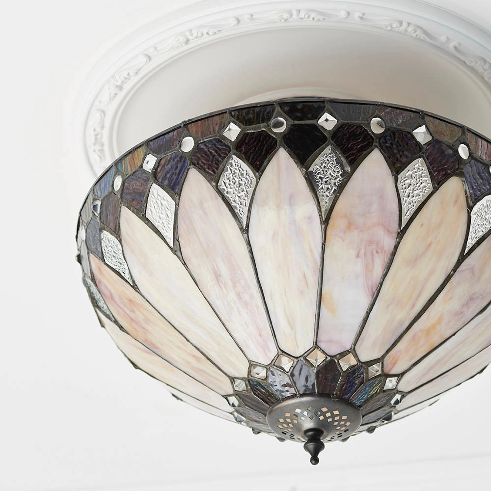 Plafoniera Art Déco multicolor 40cm Tiffany 3xE27 Brooklyn