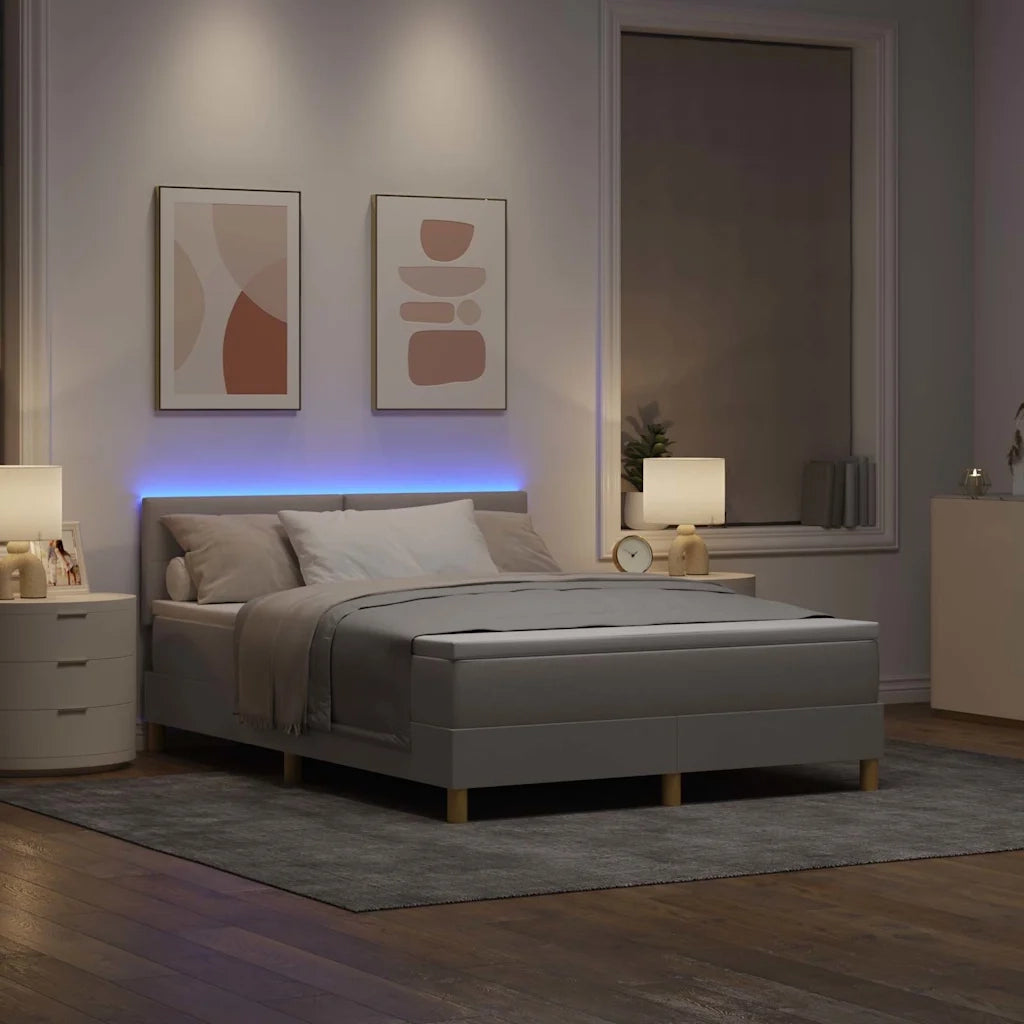 Letto a Sorgente LED con materasso Talpa 140 x 190 cm Tessuto