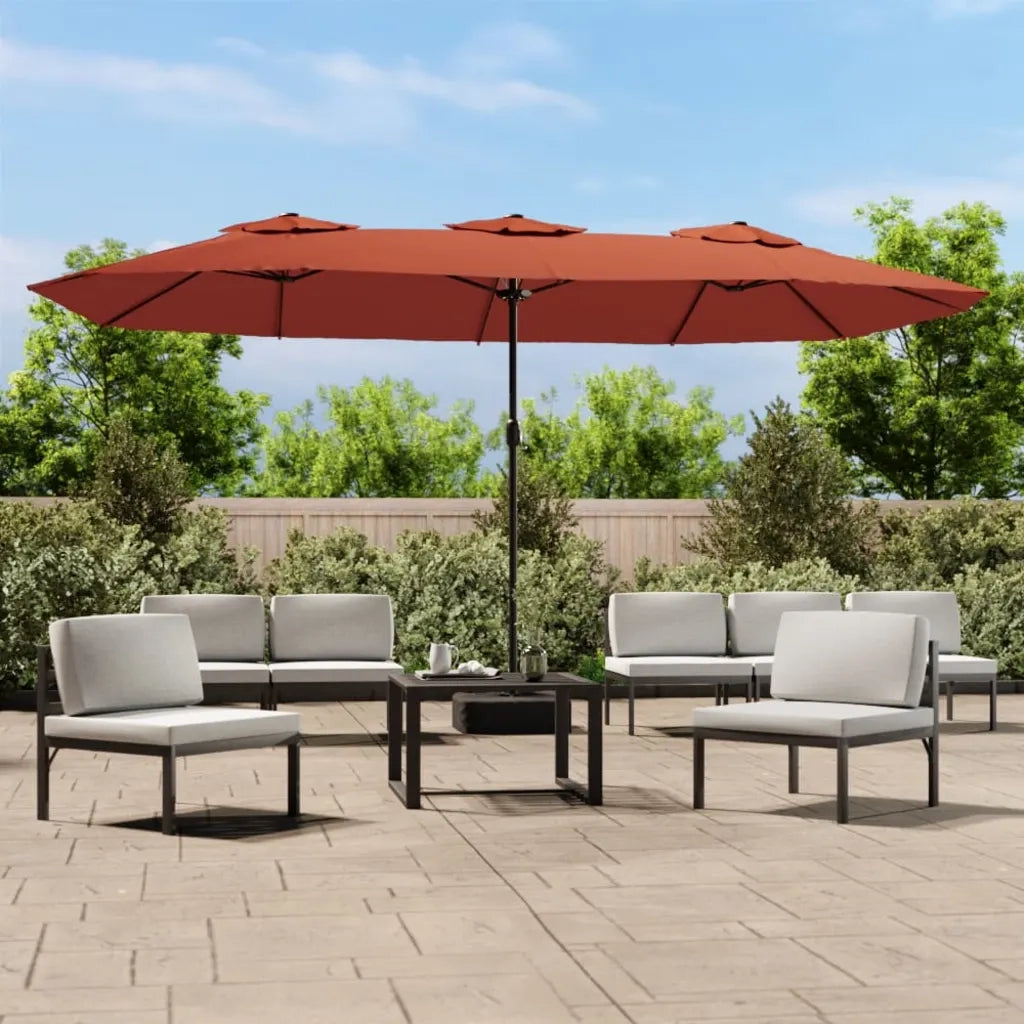 Ombrello | Parasolne a Doppia Testa con LED Terracotta 449x265 cm