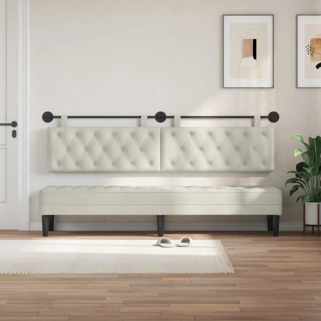 Testiera | Testata sospesa Con luce LED Crema Velluto