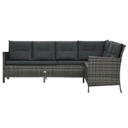 Set Divani da Giardino 3 pz con Cuscini in Polyrattan Grigio 48155