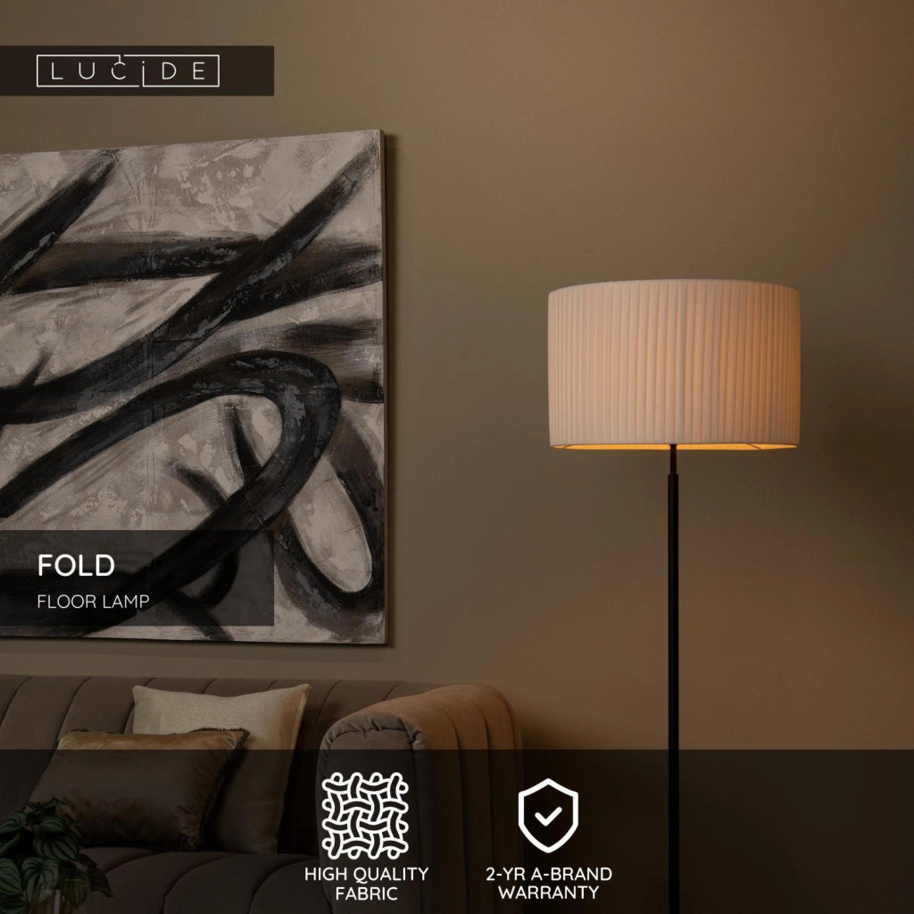 Lampada da terra FOLD 1 luce E27 bianca Japandi Lucide