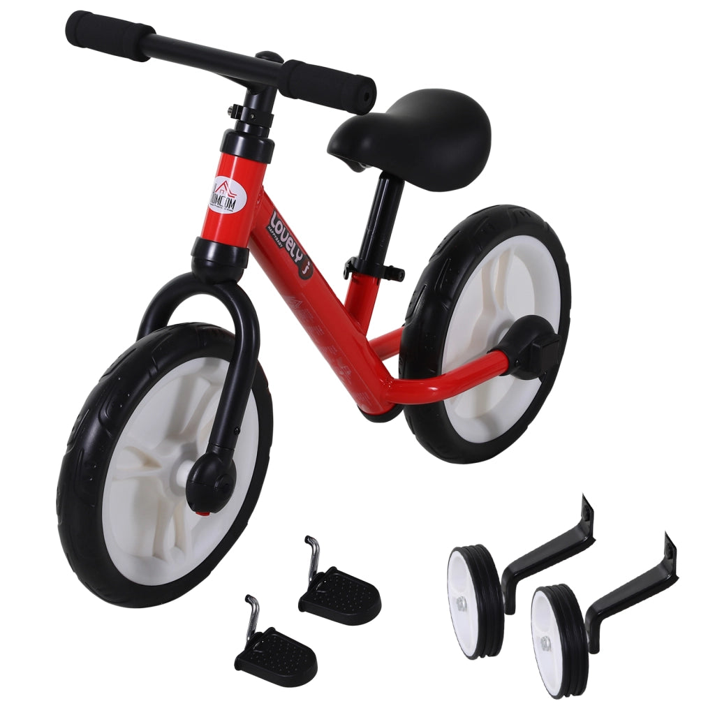 Bicicletta Bambini 2 in 1 ¨C zephmum ¨C Rosso, Acciaio, 12'