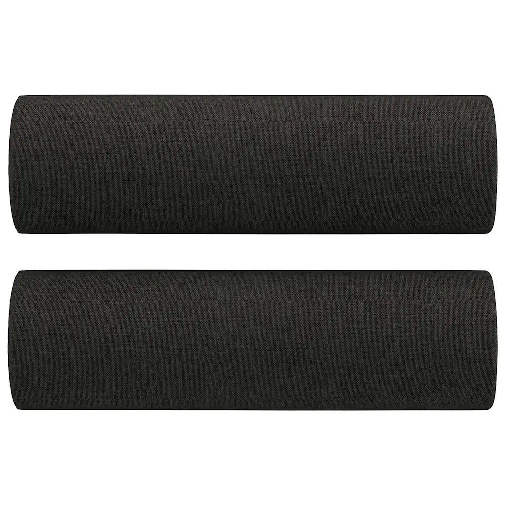 Divano a 3 Posti con Cuscini-Sofa 3 Posti con Cuscini Nero 180 cm in Tessuto 315549