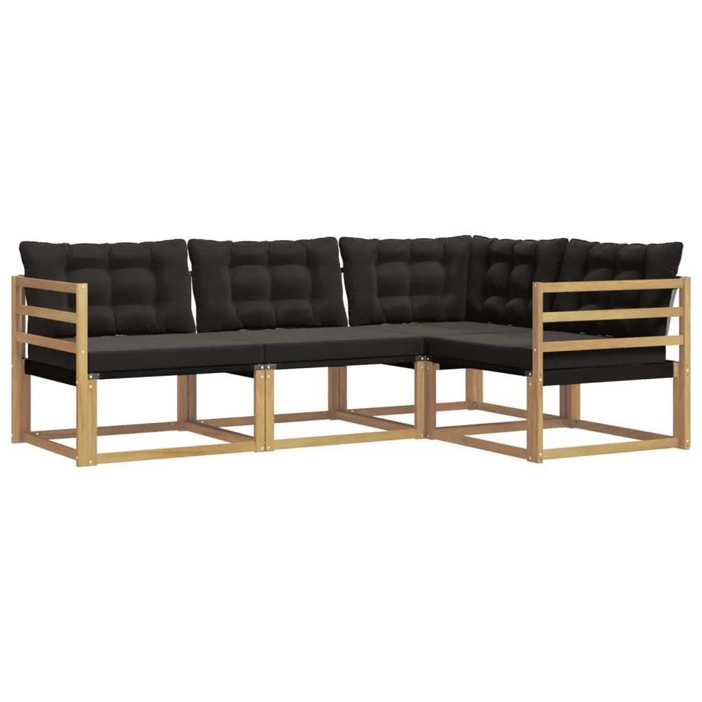 Set di divani da esterno 4 pz Bianco e Nero 3388626