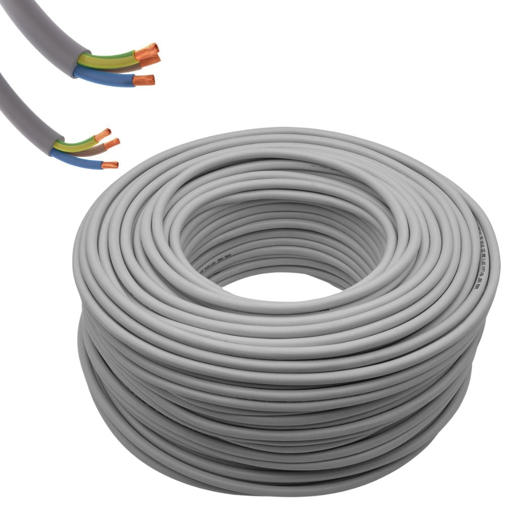 Cavo elettrico grigio fror gommato flessibile tutor tripolare antifiamma 3 fili *** lunghezza metri 100, sezione cond...