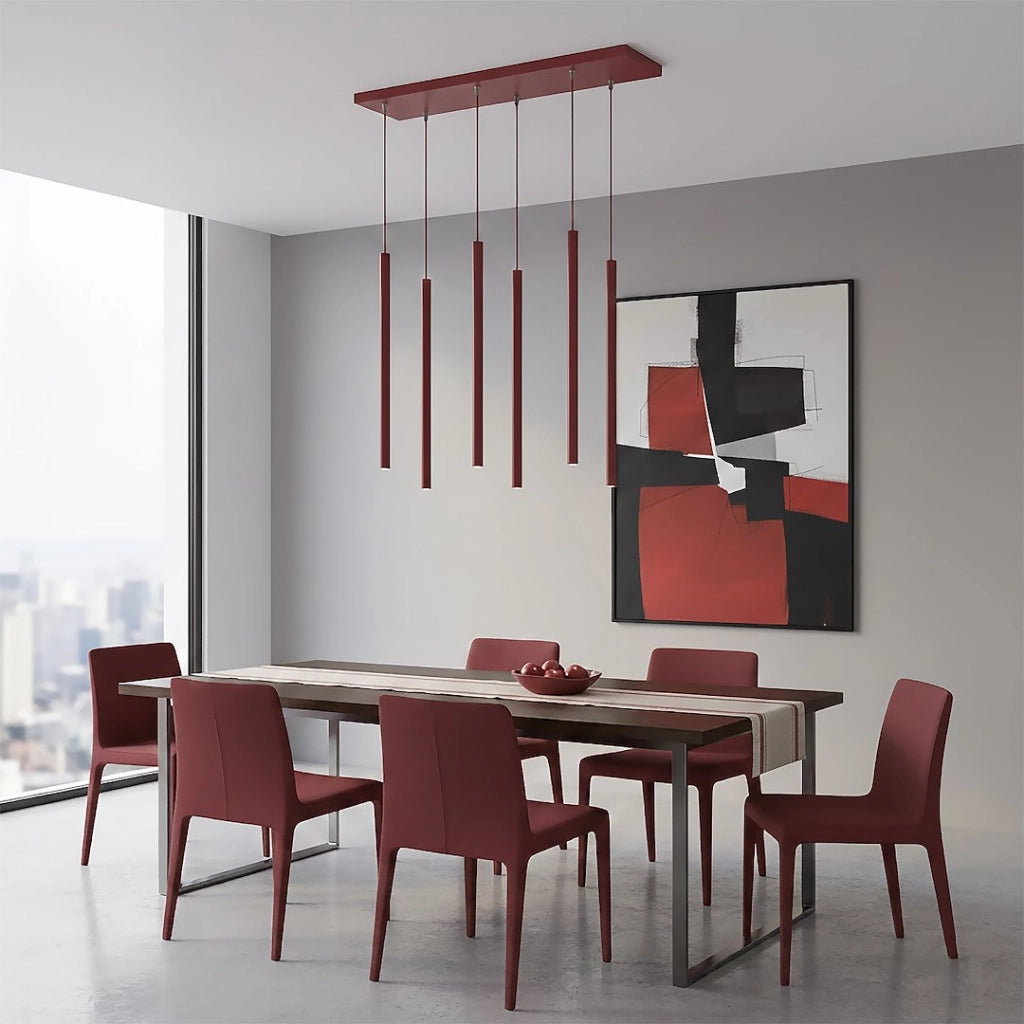Lampada sospesa SELTER bordeaux metallo 6xG9 Emibig