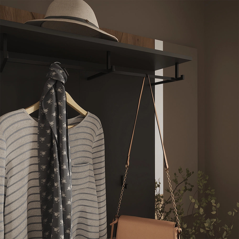 Vicco Appendiabiti da parete Antracite/Artisan 106 x 95.8 cm con specchio
