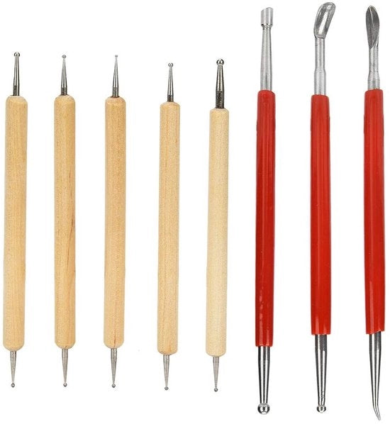 Strumento per lavorazione pelle Professionale Progettazione - Attrezzo per lavorazione pelle - Taglio della pelle - Formatura della pelle - Stagno - Manico 7,5 cm