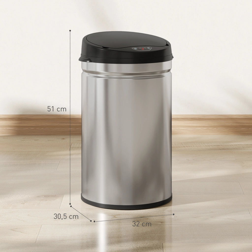 Cestino Automatico 30 L ¨C Minimal ¨C Acciaio Inox Argento