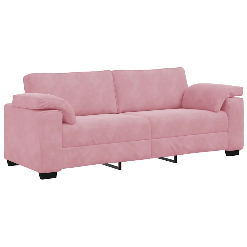 Divano a 3 Posti rosa 220x77x82 cm in Velluto 4105280
