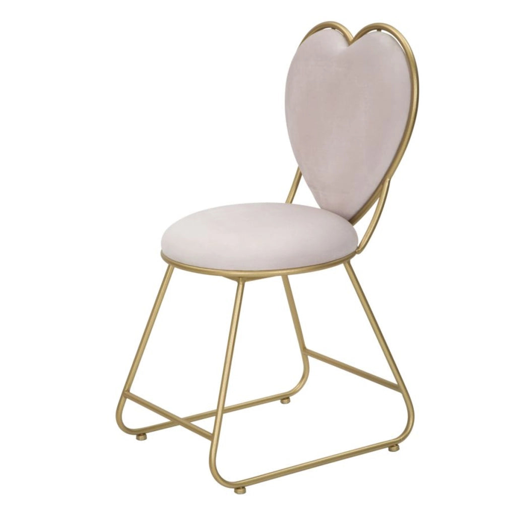 Sedia Cuore 14, Rosa, Metallo, 37x47x80 cm