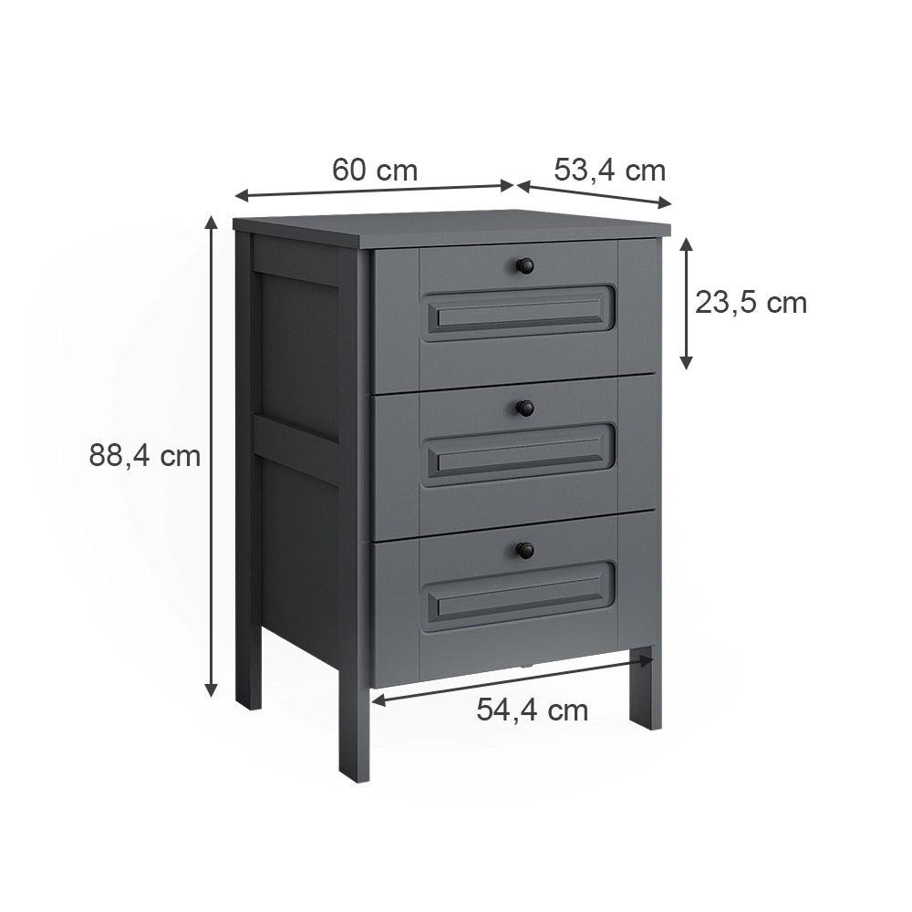 Vitalispa Cassettiera Grigio 60 x 88.4 cm
