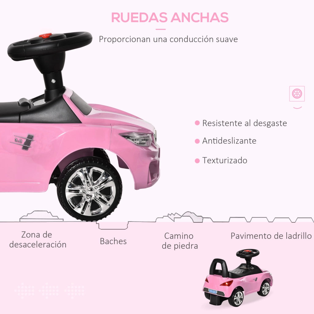 Coche Correpasillos Bambini con Musica e Luci Rosa ¨C Minimal