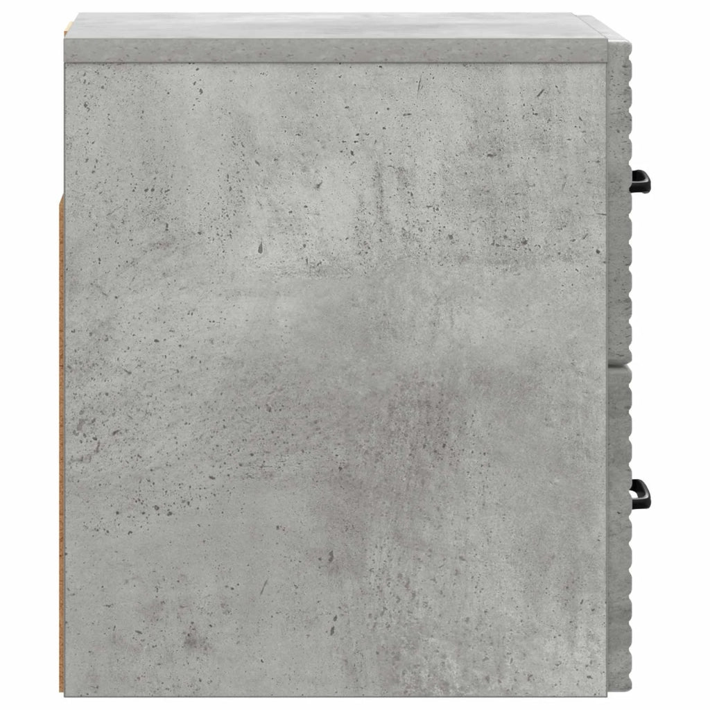 Mobiletto da notte a muro con cassetto 2 pcs Grigio Cemento 898642