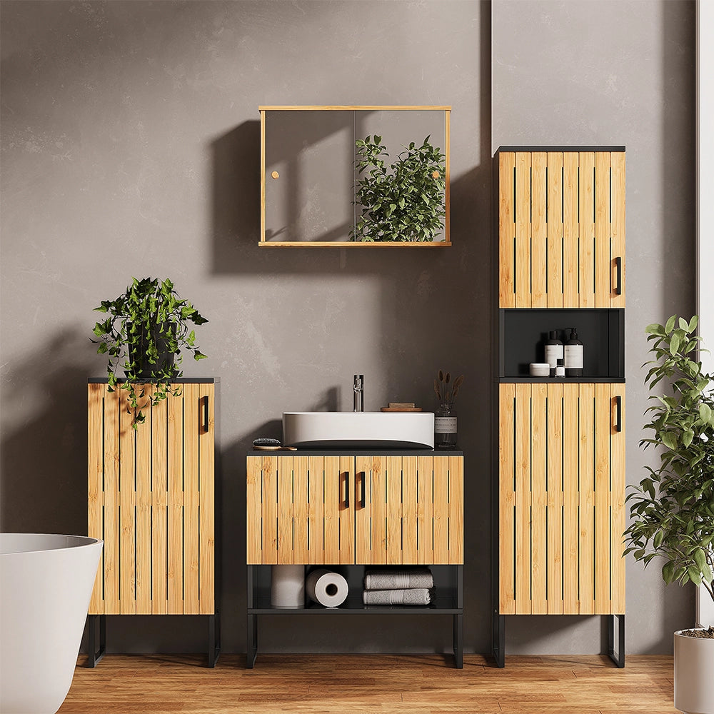 Vicco Set di mobili da bagno Bambù 3 parti