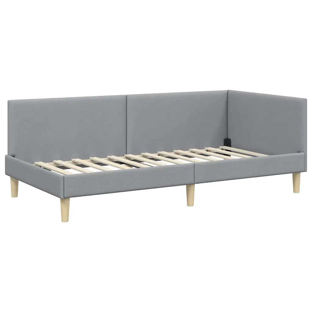 Struttura Letto Angolare con Materasso 2 pcs Grigio chiaro