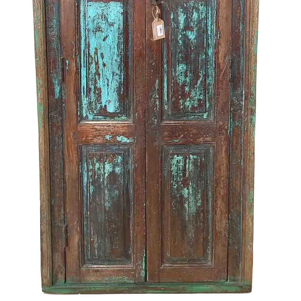 Porta artigianale in legno blu 82x10x197h cm