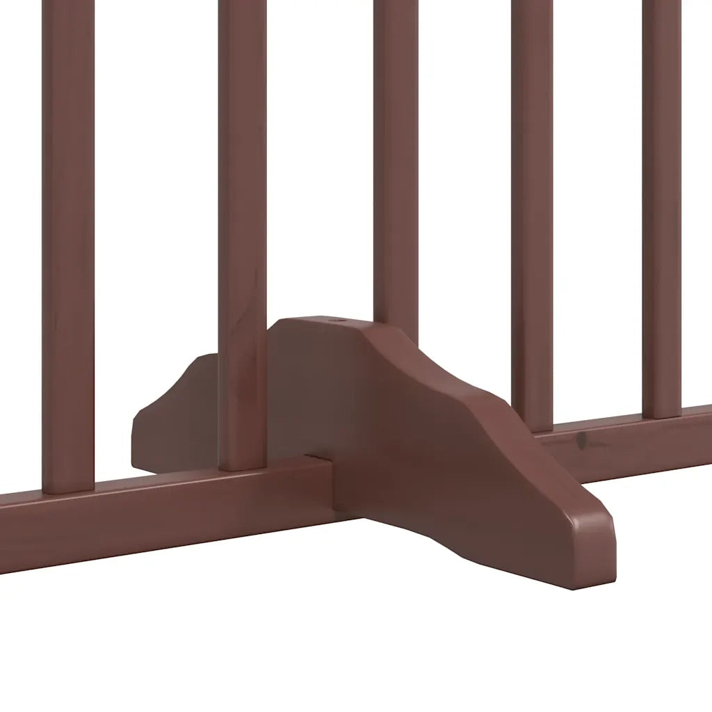 Cancello Cani Porta Pieghevole Marrone 4 Pannelli 320cm Pioppo 352233