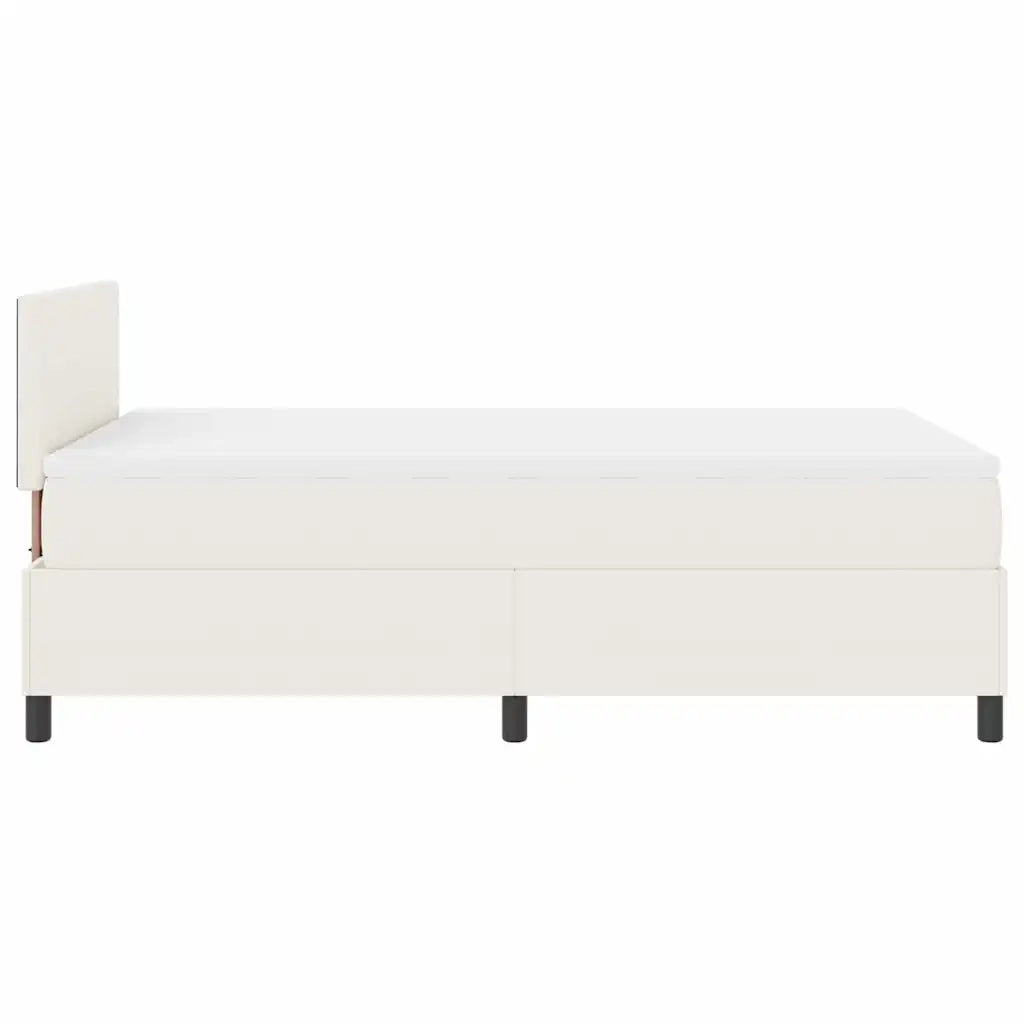 Letto a molle Crema e Bianco 120 x 190 cm Tessuto in Cords 3337505