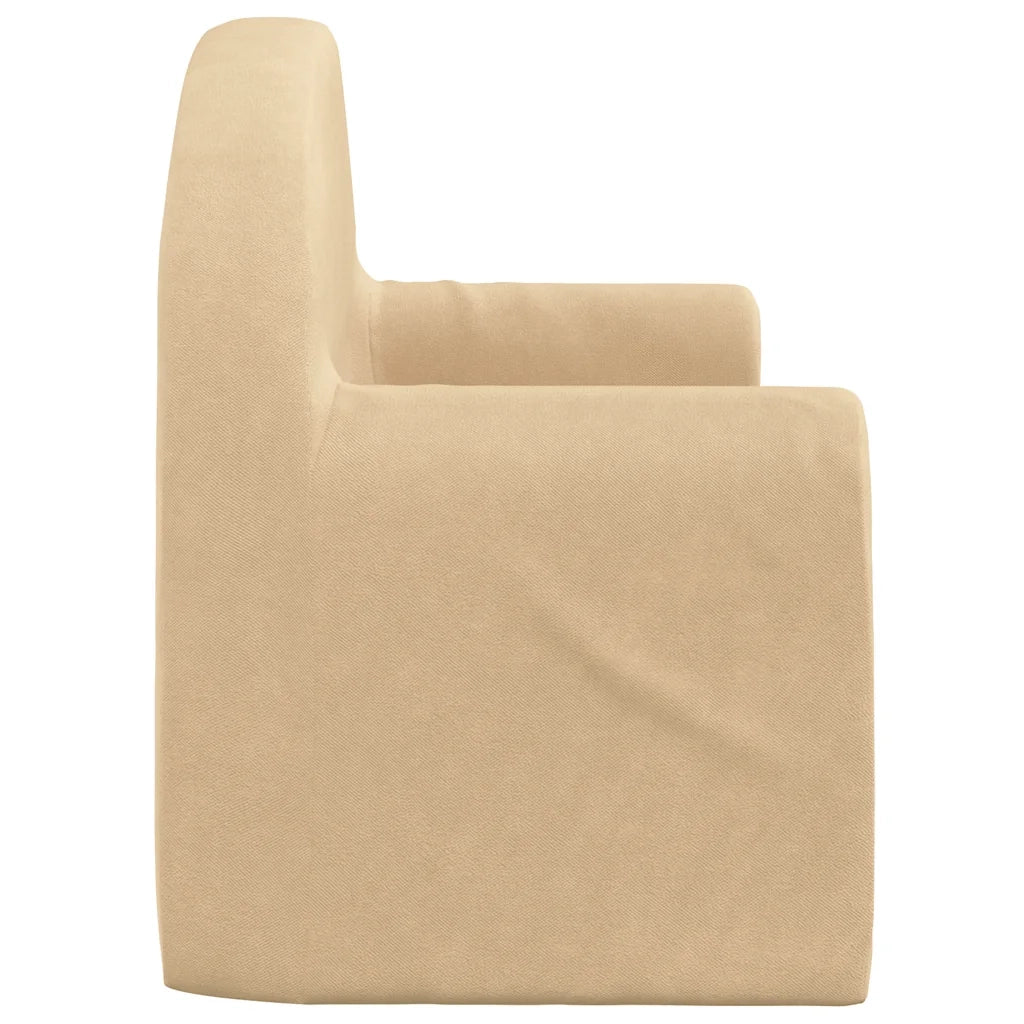 Divano per Bambini a 2 Posti Crema in Morbido Peluche 357013