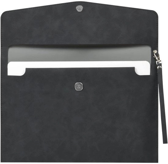 Documententas A4 con manico in PU con tasche Impermeabile con tasche per documenti, cartelle e contenitore per tablet - Nero