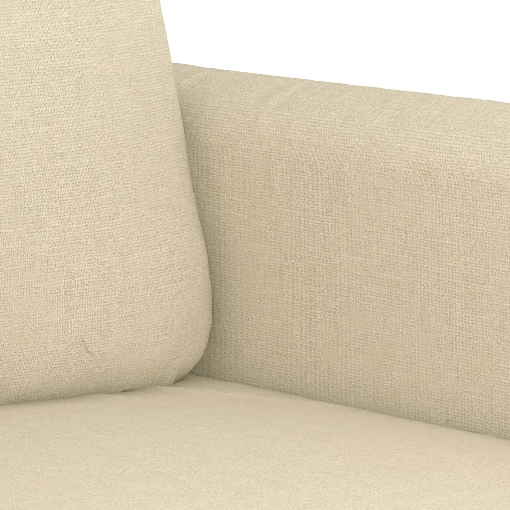 Set Divani 3 pz con Cuscini Crema in Tessuto