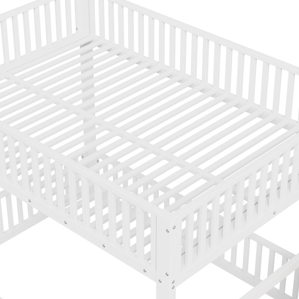Letto a Castello con Contenitore e LED ¨C Xylo ¨C Bianco 140x200