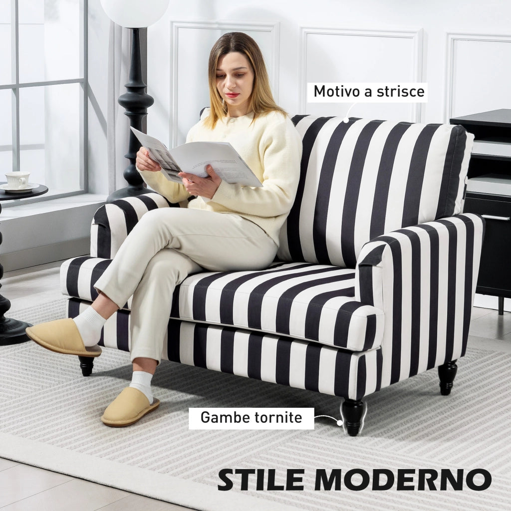 Poltrona Relax in Velluto ¨C Minimal ¨C Nero e Bianco 115x82x82
