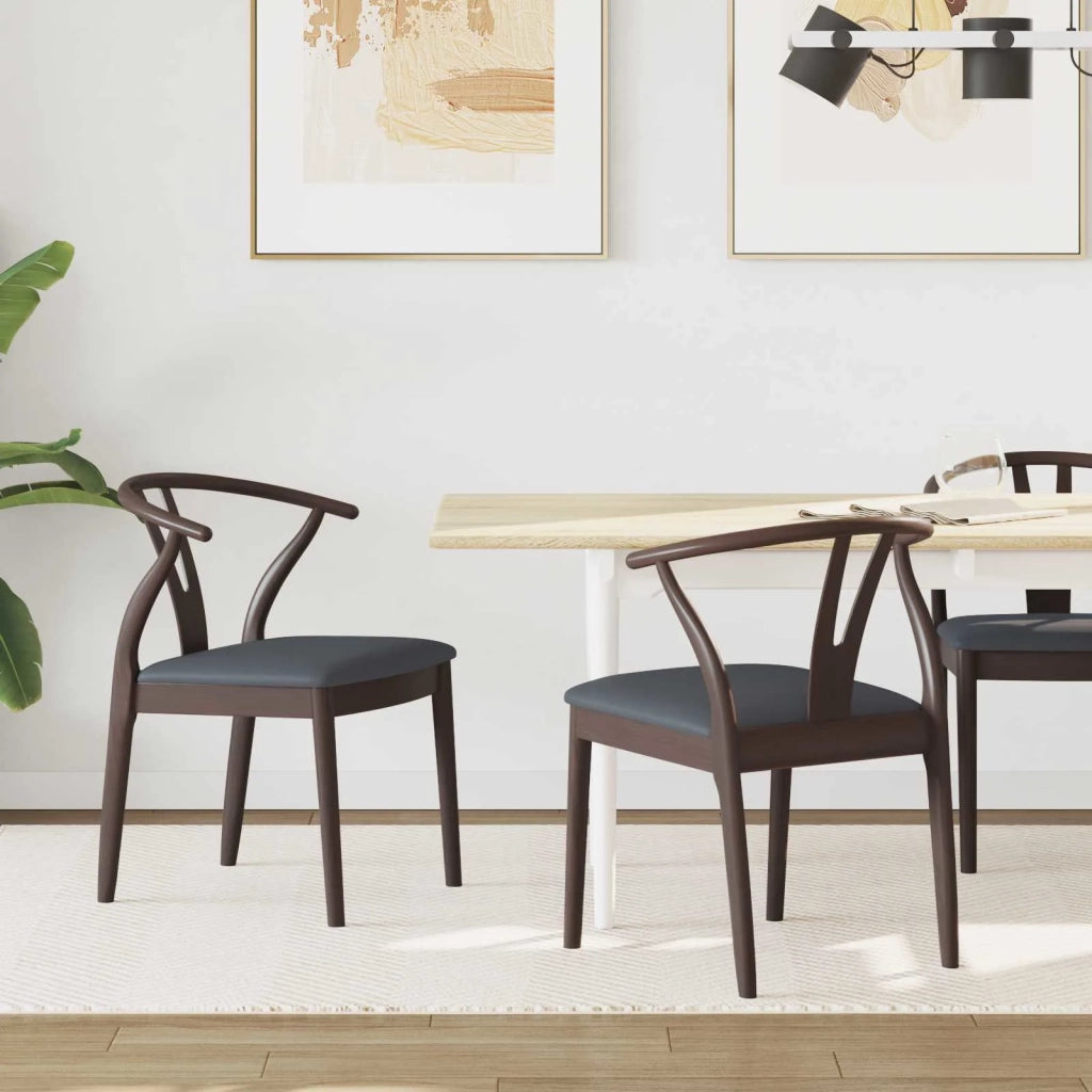 Sedia da pranzo 2 pcs Marrone chiaro e nero 42020412