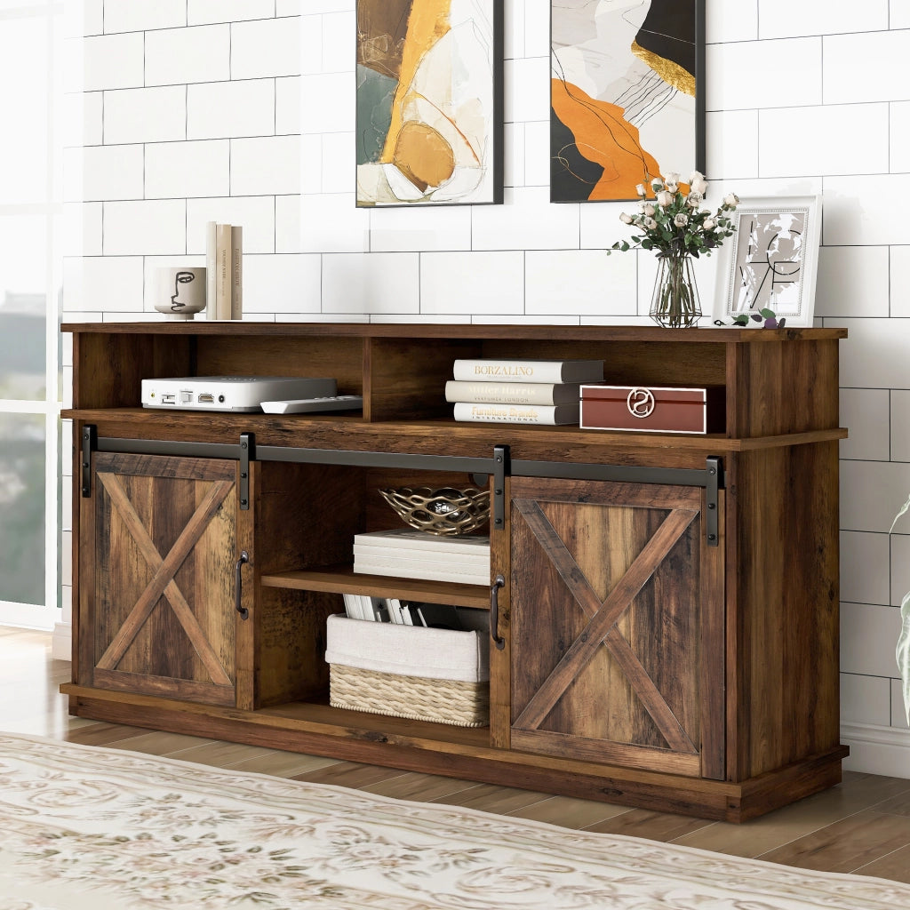 Credenza TV marrone in truciolare lunghezza 148 cm