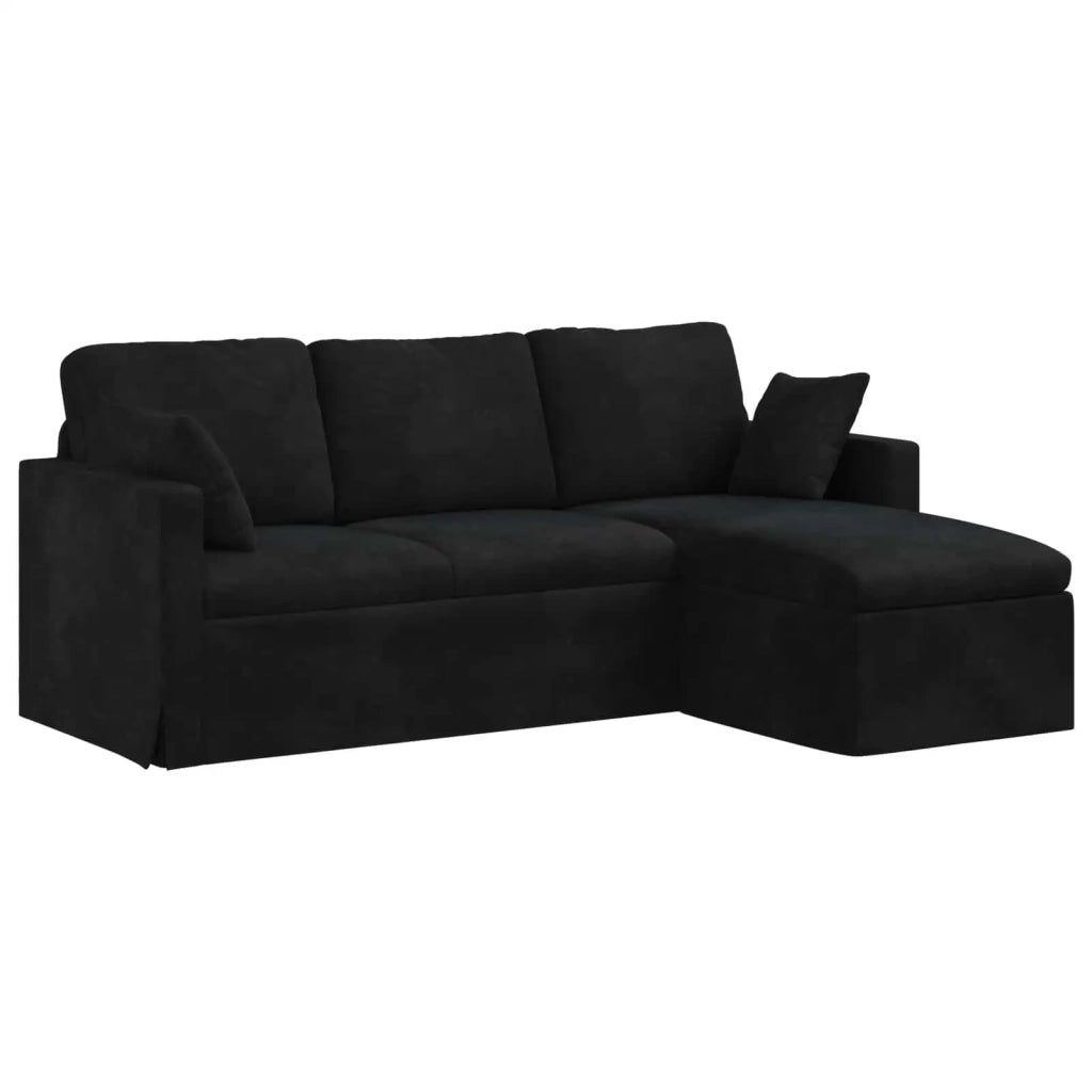Divano Nero 198 x 134 x 80 cm Velluto 42024464