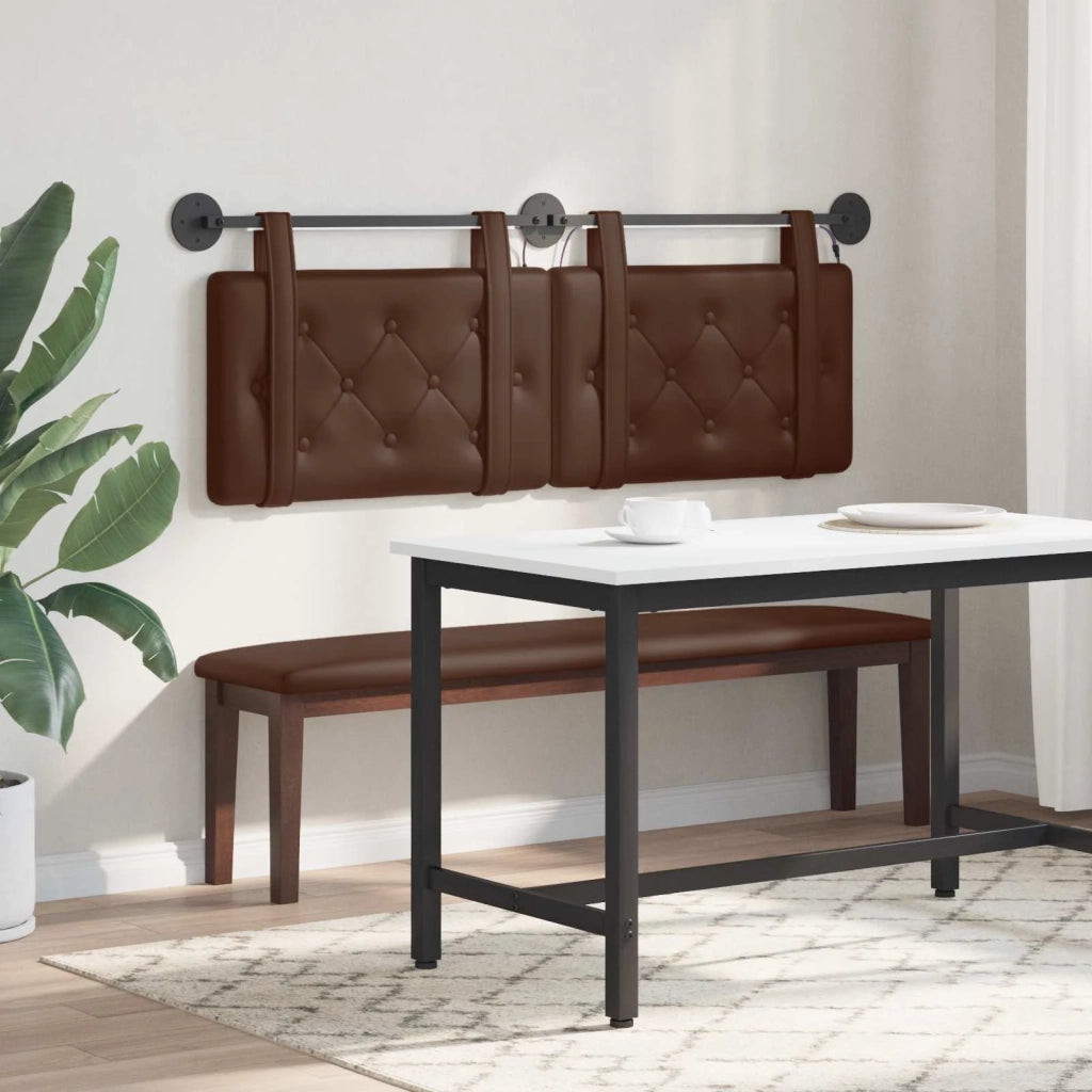 Testiera sospesa Con luce LED Marrone Similpelle 3424180