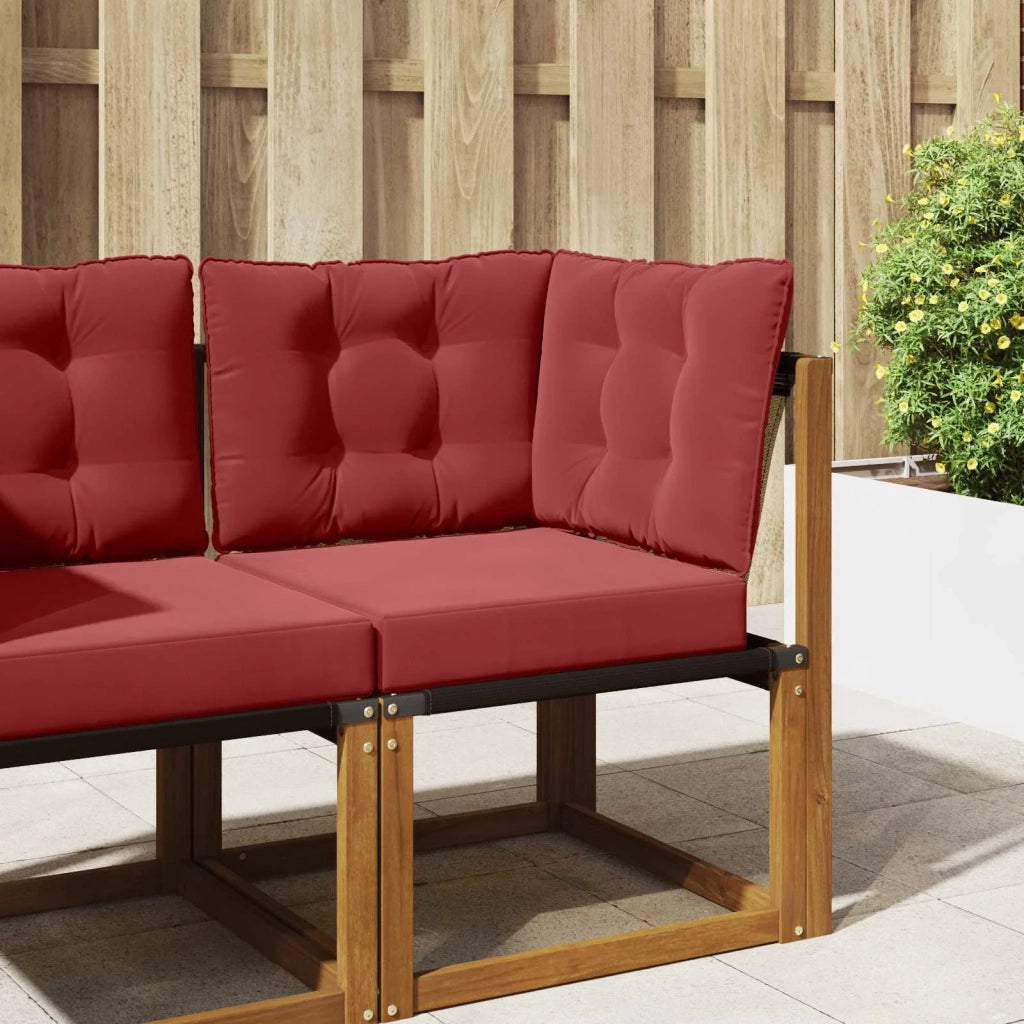 Cuscino per divano da esterno 3 pcs Rosso vino Poliestere 900804